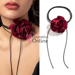 Floare cu snur pentru decor gat PRL02NN Rosu Inchis